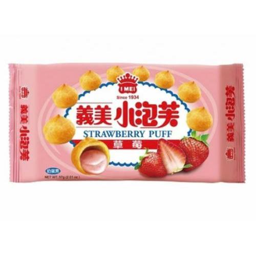 义美小泡芙-草莓57g