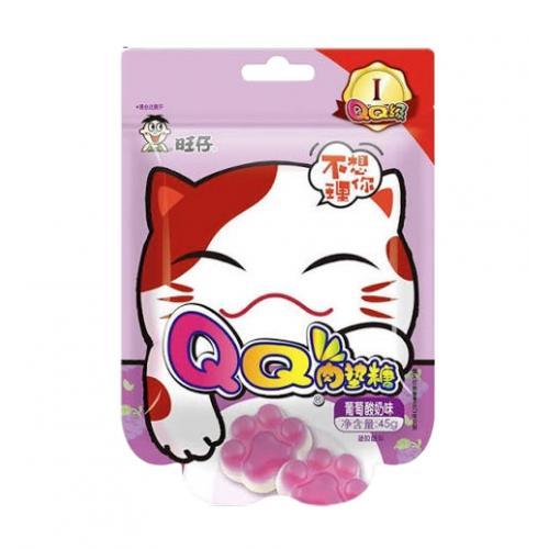 旺仔QQ肉垫糖-葡萄酸奶味45g